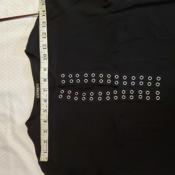 EXPRESS Womens Black Long Sleeve Tunic Shift Dress-Grommets Detail-NWT-Sz XS - Picture 12 of 16